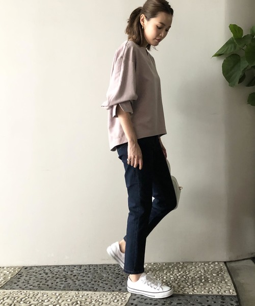 PICCIN(ピッチン)の「ピーチスキン2wayスリーブブラウス(Tシャツ/カットソー・レディース・グリーン/アイボリー/ラベンダー・MEDIUM)」の22枚目の写真