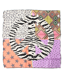 ROSE BUD | (CODELLO) 41022003/SILK PEACE SIGN ON PATCH SCARF(ストール/ショール)