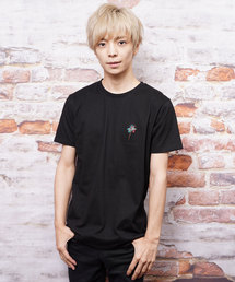 パームツリー刺繍クルーネックTシャツ(KU)