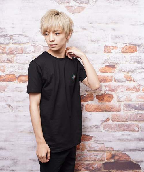 おしゃれスタ(オシャレスタ)の「パームツリー刺繍クルーネックTシャツ(KU)(Tシャツ/カットソー・メンズ・ホワイト/ブラック/サックスブルー/ピンク・LL/M/L)」の10枚目の写真