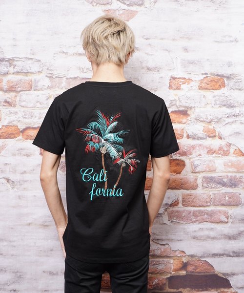 おしゃれスタ(オシャレスタ)の「パームツリー刺繍クルーネックTシャツ(KU)(Tシャツ/カットソー・メンズ・ホワイト/ブラック/サックスブルー/ピンク・LL/M/L)」の11枚目の写真