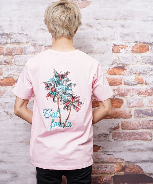 おしゃれスタ(オシャレスタ)の「パームツリー刺繍クルーネックTシャツ(KU)(Tシャツ/カットソー・メンズ・ホワイト/ブラック/サックスブルー/ピンク・LL/M/L)」の14枚目の写真