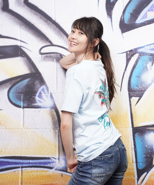 おしゃれスタ(オシャレスタ)の「パームツリー刺繍クルーネックTシャツ(KU)(Tシャツ/カットソー・メンズ・ホワイト/ブラック/サックスブルー/ピンク・LL/M/L)」の18枚目の写真