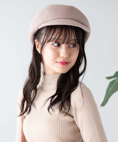 WEGO（ウィゴー）の「WEGO/ウールキャスケット（キャスケット・レディース・ブラック/ベージュ/カーキ・FREE）」の4枚目の写真