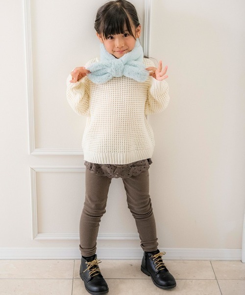 Catherine Cottage（キャサリンコテージ）の「リボンマフラーM（マフラー・キッズ・アイボリー/グレー/ミント/ベビーピンク/ライラック/スモークピンク/ベージュ/オフホワイト・M）」の22枚目の写真