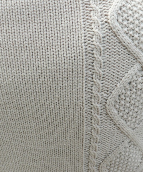 PairPair（ペアペア）の「フラワー刺繍ケーブルニットプルオーバー（ニット/セーター・レディース・モカ/ライトベージュ・FREE）」の14枚目の写真