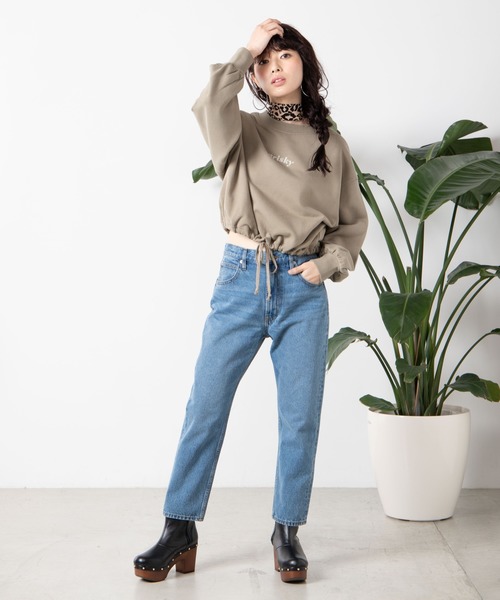 WEGO（ウィゴー）の「WEGO/バックロゴドロストプルオーバー（スウェット・レディース・グリーン/アイボリー/スミクロ・FREE）」の18枚目の写真