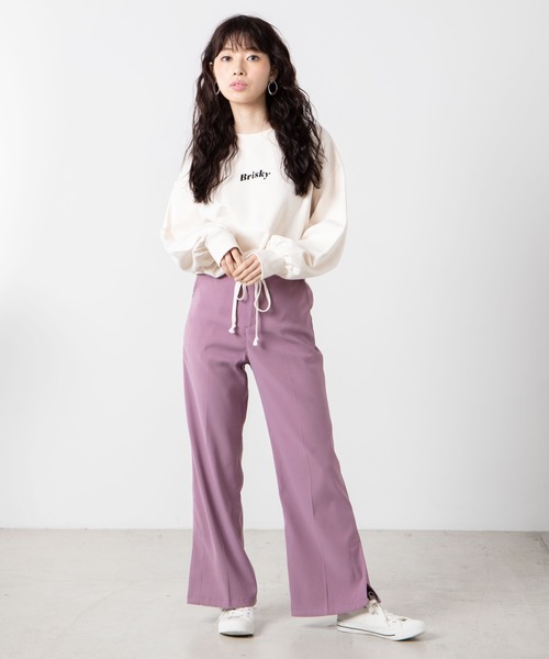 WEGO（ウィゴー）の「WEGO/バックロゴドロストプルオーバー（スウェット・レディース・グリーン/アイボリー/スミクロ・FREE）」の19枚目の写真