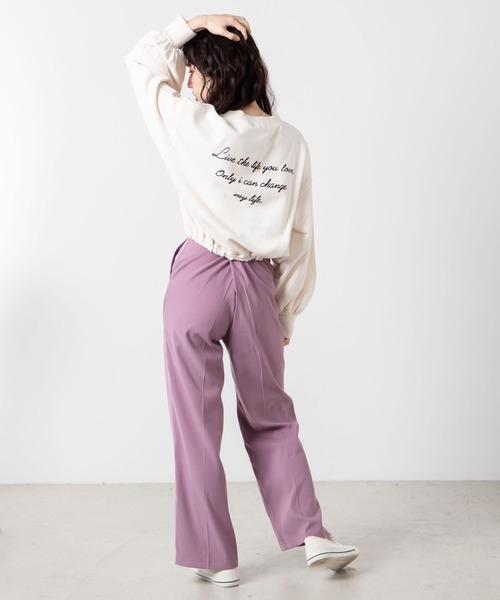 WEGO（ウィゴー）の「WEGO/バックロゴドロストプルオーバー（スウェット・レディース・グリーン/アイボリー/スミクロ・FREE）」の20枚目の写真