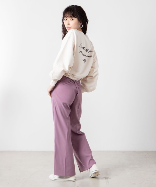 WEGO（ウィゴー）の「WEGO/バックロゴドロストプルオーバー（スウェット・レディース・グリーン/アイボリー/スミクロ・FREE）」の10枚目の写真