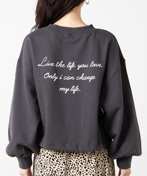 WEGO（ウィゴー）の「WEGO/バックロゴドロストプルオーバー（スウェット・レディース・グリーン/アイボリー/スミクロ・FREE）」の6枚目の写真