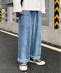 neos Denim pants "【neos -addictive design-】ワイドシルエット デニムパンツ"