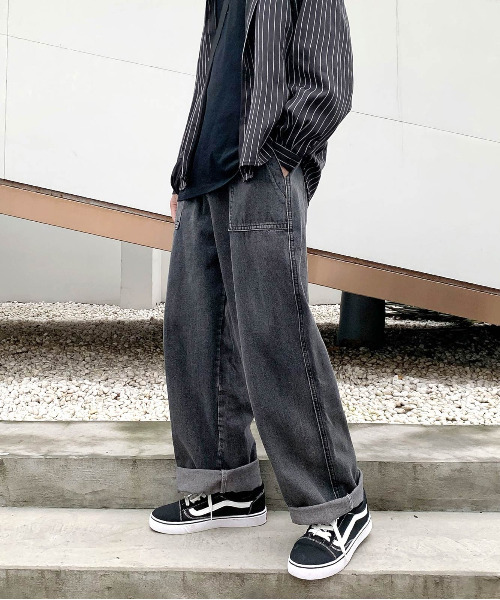 JEEP★レトロワイドデニムパンツ 男女兼用 ワイドシルエット org.jpg