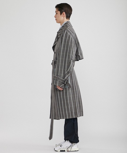 Name.（ネーム）の「【Name.】チェックトレンチコート/NMCO-20SS-001（トレンチコート・メンズ・グレー・2/1）」の3枚目の写真