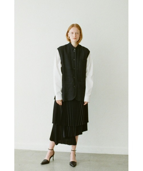 CLANE（クラネ）の「THREE LAYER PLEAT SKIRT（スカート・レディース・ミント/ベージュ/ブラック・0/1/2）」の13枚目の写真