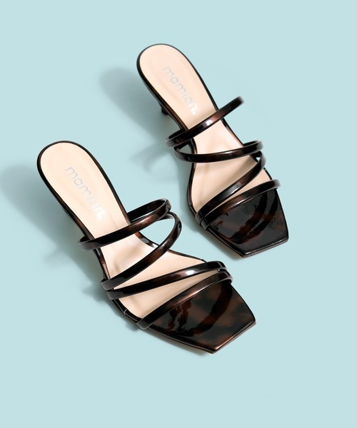 MAMIAN（マミアン）の「スクエアトゥ マルチプル ストラップ サンダル (5.5cmヒール)（サンダル・レディース・ブラック/ブラウン/ブラウン系その他/ピンクベージュ/ホワイト/アイボリー・S/M/L/LL）」の5枚目の写真