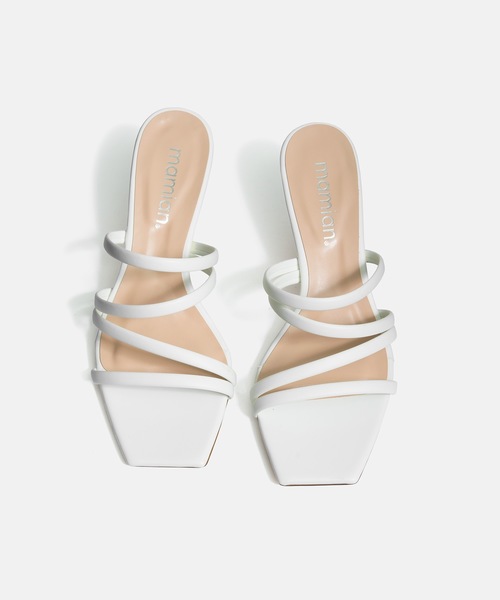 MAMIAN（マミアン）の「スクエアトゥ マルチプル ストラップ サンダル (5.5cmヒール)（サンダル・レディース・ブラック/ブラウン/ブラウン系その他/ピンクベージュ/ホワイト/アイボリー・S/M/L/LL）」の2枚目の写真