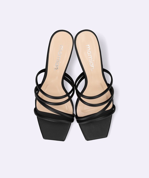 MAMIAN（マミアン）の「スクエアトゥ マルチプル ストラップ サンダル (5.5cmヒール)（サンダル・レディース・ブラック/ブラウン/ブラウン系その他/ピンクベージュ/ホワイト/アイボリー・S/M/L/LL）」の9枚目の写真