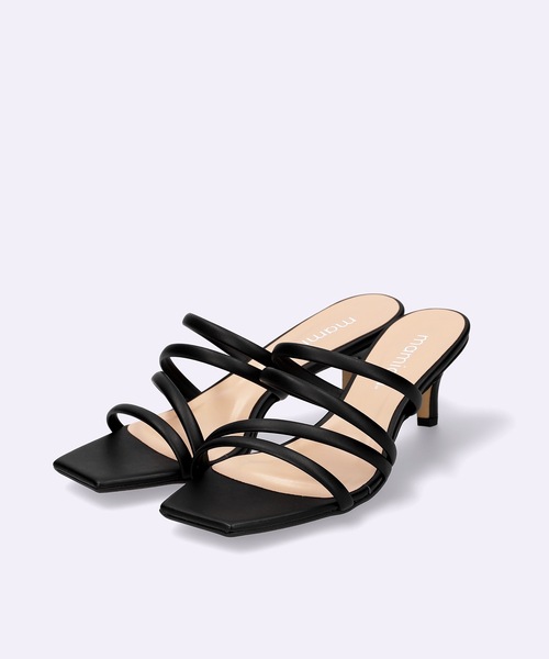 MAMIAN（マミアン）の「スクエアトゥ マルチプル ストラップ サンダル (5.5cmヒール)（サンダル・レディース・ブラック/ブラウン/ブラウン系その他/ピンクベージュ/ホワイト/アイボリー・S/M/L/LL）」の12枚目の写真