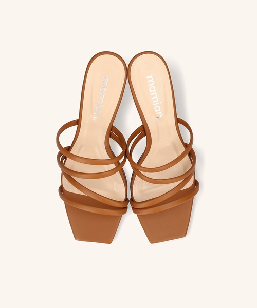 MAMIAN（マミアン）の「スクエアトゥ マルチプル ストラップ サンダル (5.5cmヒール)（サンダル・レディース・ブラック/ブラウン/ブラウン系その他/ピンクベージュ/ホワイト/アイボリー・S/M/L/LL）」の14枚目の写真