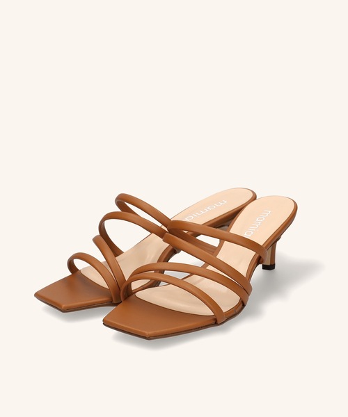 MAMIAN（マミアン）の「スクエアトゥ マルチプル ストラップ サンダル (5.5cmヒール)（サンダル・レディース・ブラック/ブラウン/ブラウン系その他/ピンクベージュ/ホワイト/アイボリー・S/M/L/LL）」の17枚目の写真