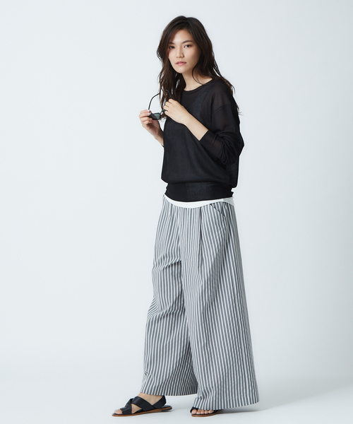 qualite（カリテ）の「千鳥ストライプワイドパンツ（その他パンツ・レディース・ブラック・36/38）」の10枚目の写真
