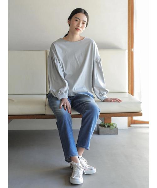 AMERICAN HOLIC(アメリカンホリック)の「袖ギャザーカットプルオーバー *●(Tシャツ/カットソー・レディース・ブラック/オフホワイト/サックスブルー/ライトベージュ・M/L)」の18枚目の写真