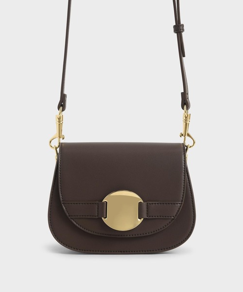 CHARLES & KEITH(チャールズ & キース)の「メタルアクセント ショルダーバッグ / Metal Accent Shoulder Bag(ショルダーバッグ・レディース・ブラック/ダークブラウン/オフホワイト・S)」の3枚目の写真