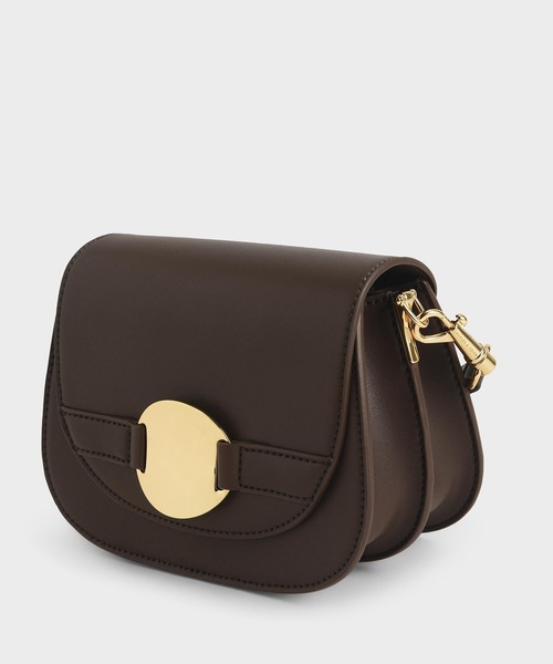 CHARLES & KEITH(チャールズ & キース)の「メタルアクセント ショルダーバッグ / Metal Accent Shoulder Bag(ショルダーバッグ・レディース・ブラック/ダークブラウン/オフホワイト・S)」の7枚目の写真