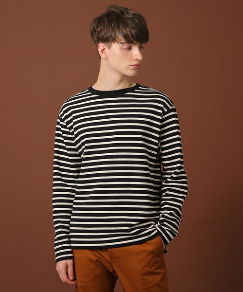 DRESSTERIOR（ドレステリア）の「【Safari12月号掲載】BUGISフレンチジャージーボーダーカットソー（Tシャツ/カットソー・メンズ・ブラック系2/アイボリー系2・91/92/90）」の4枚目の写真