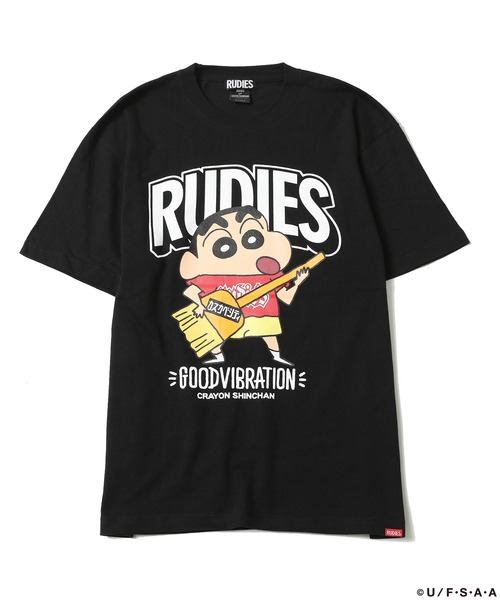 RUDIE'S(ルーディーズ)の「RUDIE'S x CRAYON SHINCHAN GUITAR-T ルーディーズ x クレヨンしんちゃん ギター -T(Tシャツ/カットソー・メンズ・ホワイト/ブラック・XXL/S/XL/M/L)」の5枚目の写真