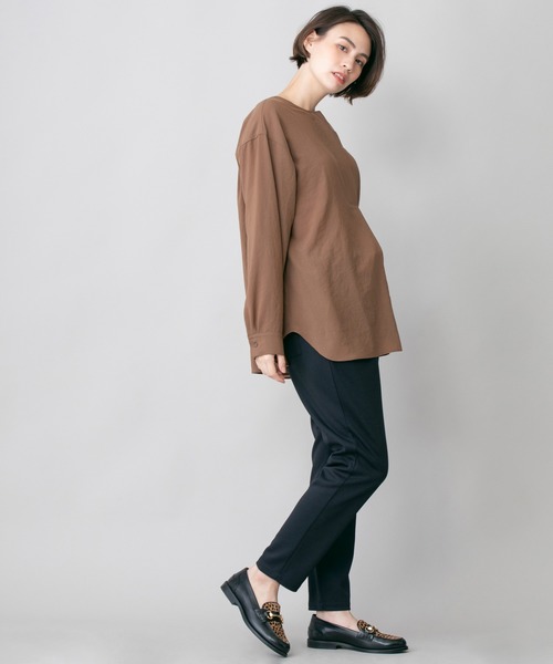 Munich（ミューニック）の「ダブルクロス　テーパードイージーパンツ（その他パンツ・レディース・ブラウン/ネイビー/ブラック・S/M）」の14枚目の写真