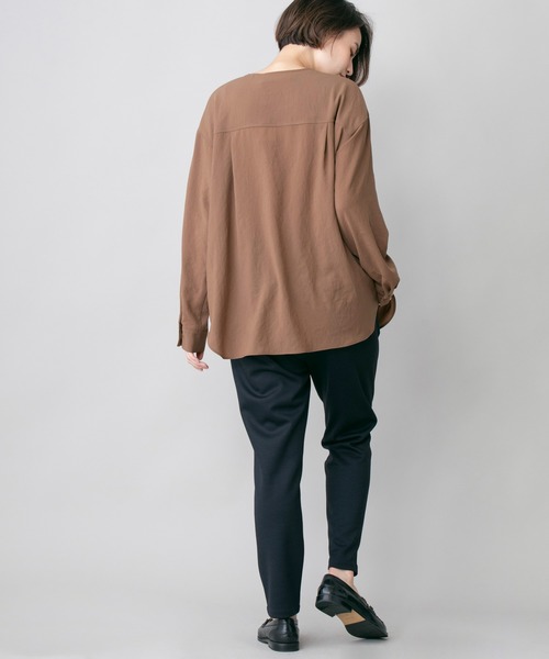 Munich（ミューニック）の「ダブルクロス　テーパードイージーパンツ（その他パンツ・レディース・ブラウン/ネイビー/ブラック・S/M）」の15枚目の写真