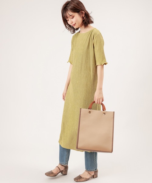 natural couture（ナチュラルクチュール）の「ウッドハンドル2WAYトートバッグ（トートバッグ・レディース・ベージュ/ブラウン/アイボリー/キャメル/ピンク・FREE）」の19枚目の写真