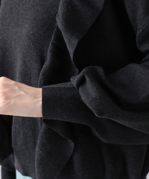 LOWRYS FARM（ローリーズファーム）の「フリルニットプルオーバーＬＳ　894813（ニット/セーター・レディース・チャコールグレー/ブラウン/アイボリー/パープル・FREE）」の10枚目の写真