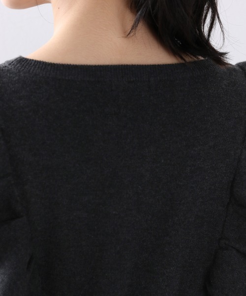 LOWRYS FARM（ローリーズファーム）の「フリルニットプルオーバーＬＳ　894813（ニット/セーター・レディース・チャコールグレー/ブラウン/アイボリー/パープル・FREE）」の12枚目の写真