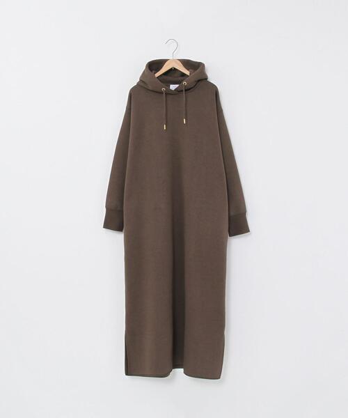 coen（コーエン）の「【復刻・WEB限定カラー/サイズ】CVC裏起毛サイドスリットフーディーパーカーマキシワンピース#（ワンピース・レディース・ブラック/ダークブラウン/オレンジ/ライム/ナチュラル・LARGE/MEDIUM/SMALL）」の11枚目の写真