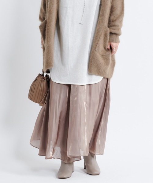 DouDou（ドゥドゥ）の「シアー割線フレアスカート（スカート・レディース・ブラック/ベージュ/ライトベージュ・36/38）」の15枚目の写真