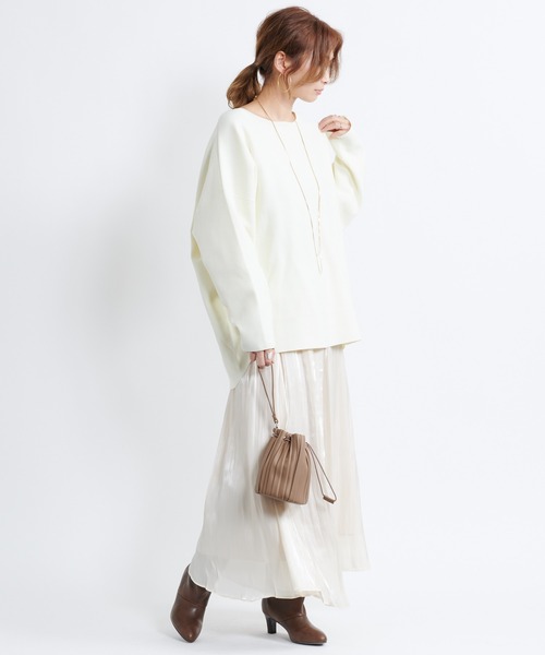 DouDou（ドゥドゥ）の「シアー割線フレアスカート（スカート・レディース・ブラック/ベージュ/ライトベージュ・36/38）」の6枚目の写真