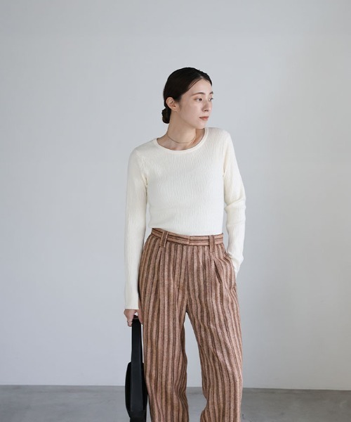 select MOCA(セレクトモカ)の「ストライプストレートパンツ(スラックス・レディース・ライトグレー/ブラック/ブラウン・SMALL/MEDIUM)」の19枚目の写真