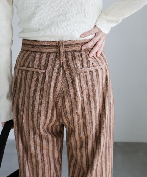 select MOCA(セレクトモカ)の「ストライプストレートパンツ(スラックス・レディース・ライトグレー/ブラック/ブラウン・SMALL/MEDIUM)」の21枚目の写真