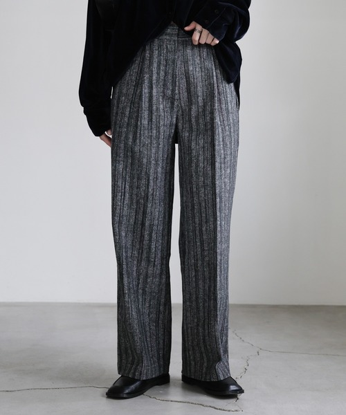 セール】ストライプストレートパンツ（スラックス）｜select MOCA