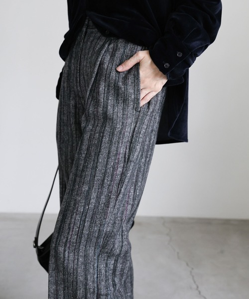 select MOCA(セレクトモカ)の「ストライプストレートパンツ(スラックス・レディース・ライトグレー/ブラック/ブラウン・SMALL/MEDIUM)」の13枚目の写真