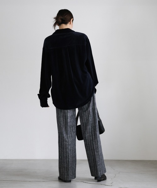 select MOCA(セレクトモカ)の「ストライプストレートパンツ(スラックス・レディース・ライトグレー/ブラック/ブラウン・SMALL/MEDIUM)」の8枚目の写真