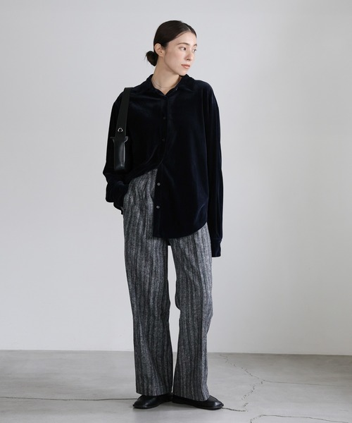 select MOCA(セレクトモカ)の「ストライプストレートパンツ(スラックス・レディース・ライトグレー/ブラック/ブラウン・SMALL/MEDIUM)」の17枚目の写真