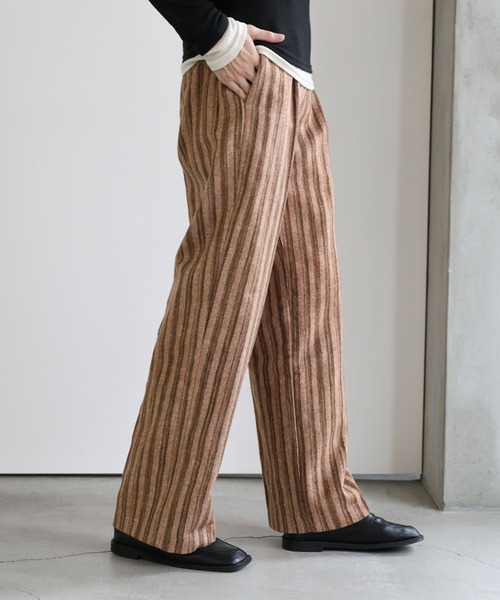 select MOCA(セレクトモカ)の「ストライプストレートパンツ(スラックス・レディース・ライトグレー/ブラック/ブラウン・SMALL/MEDIUM)」の6枚目の写真