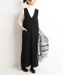 SLOBE IENA | Vネックニットロングワンピース【手洗い可能】◆(ジャンパースカート)