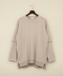 ビッグシルエット杉綾裏毛レイヤードステッチデザインプルオーバースウェット(EMMA CLOTHES)