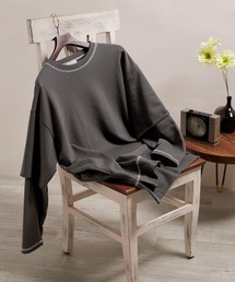 EMMA CLOTHES | ビッグシルエット杉綾裏毛レイヤードステッチデザインプルオーバースウェット(EMMA CLOTHES)(スウェット)