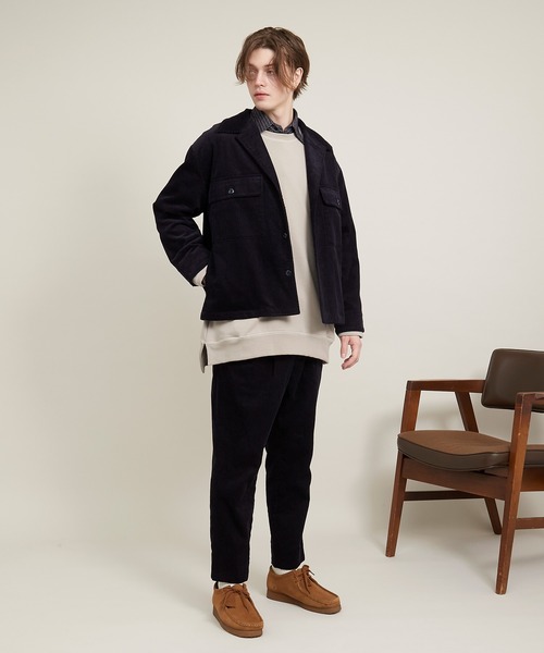 EMMA CLOTHES（エマクローズ）の「ビッグシルエット杉綾裏毛レイヤードステッチデザインプルオーバースウェット(EMMA CLOTHES)（スウェット・メンズ・パープル系その他/グレイッシュベージュ/ダークグレー/ブラック・M/L）」の14枚目の写真